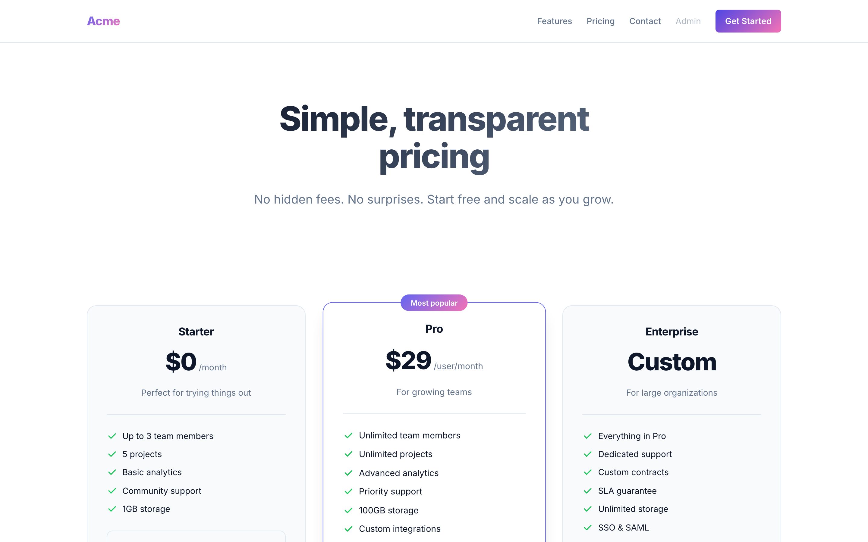 Emdash pricing light desktop