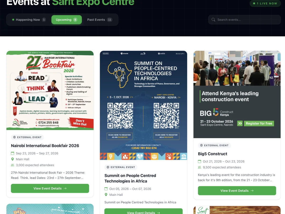 Events Calendar with Live Search